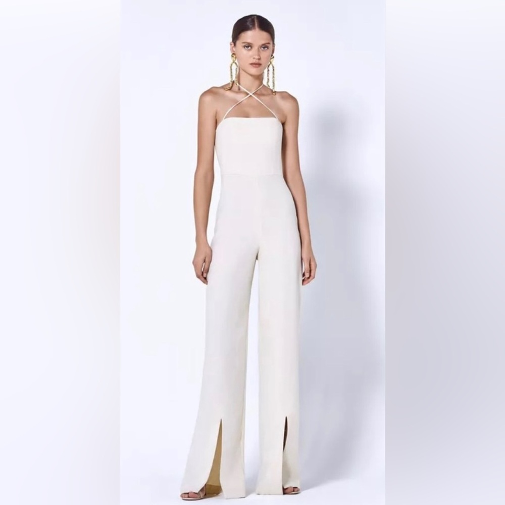 Alexis White Pant Halter Romper